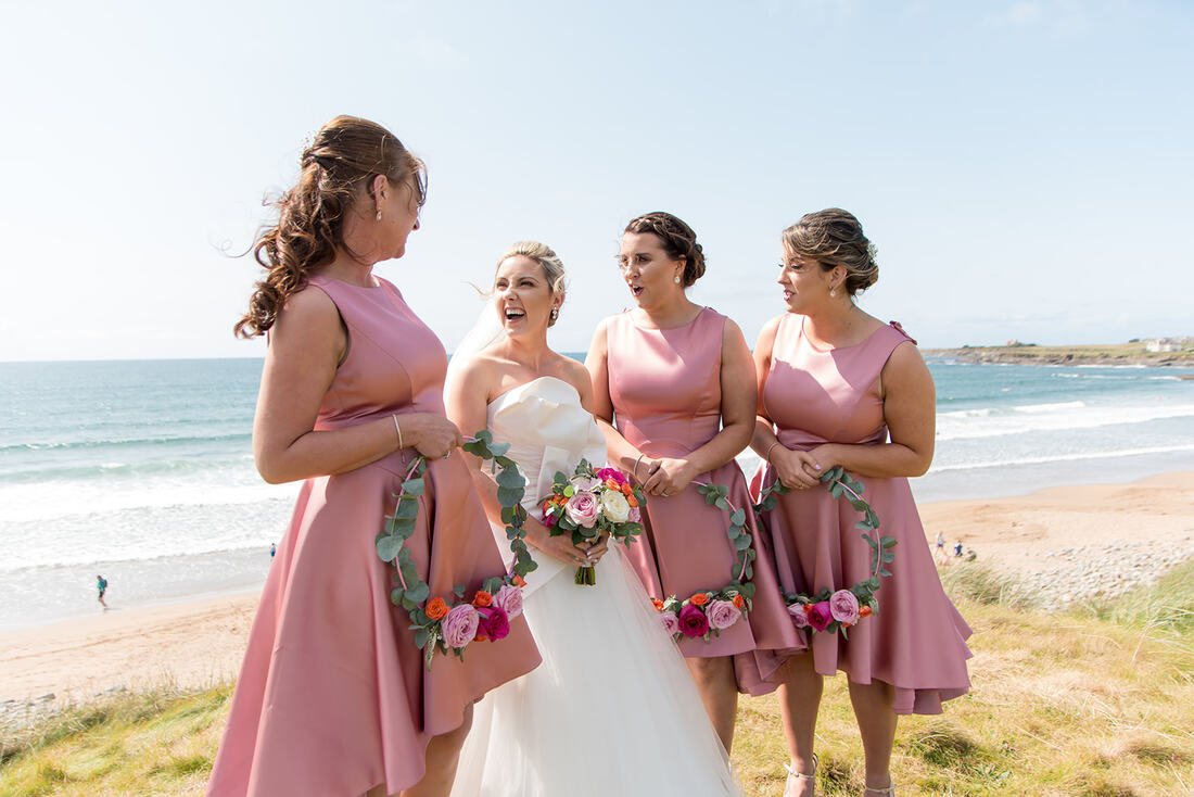 Bridal Party on Spanish Point beach for their Clare Wedding at The Armada Hotel