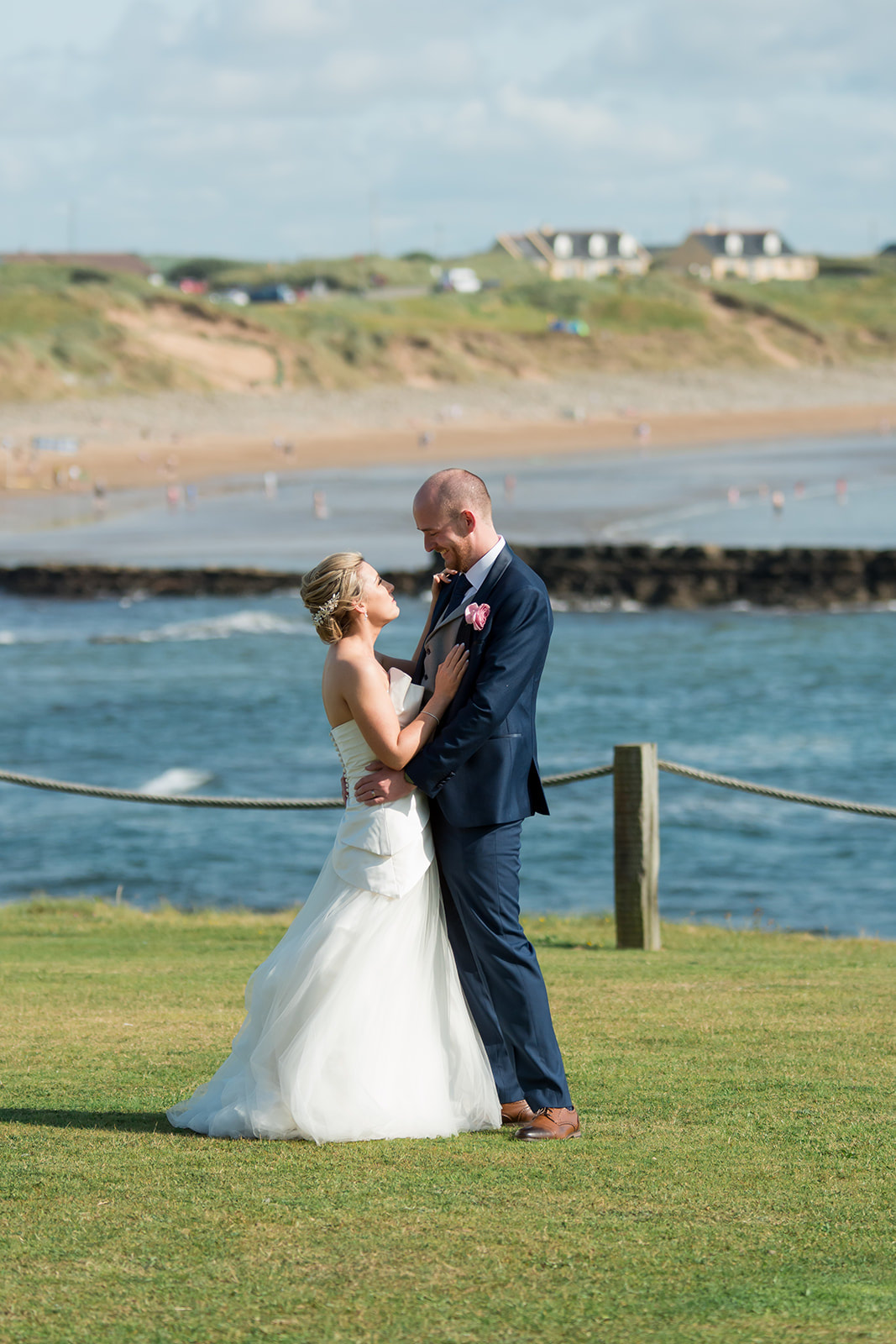 Bride and Groom on their wedding day on the Wild Atlantic Way at The Armada Hotel County Clare